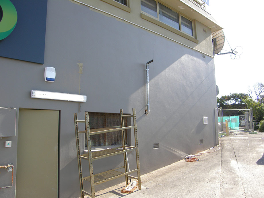 Woolworths Brighton Lee Sands after refurbishment, new exhaust outlet for stand by genset.